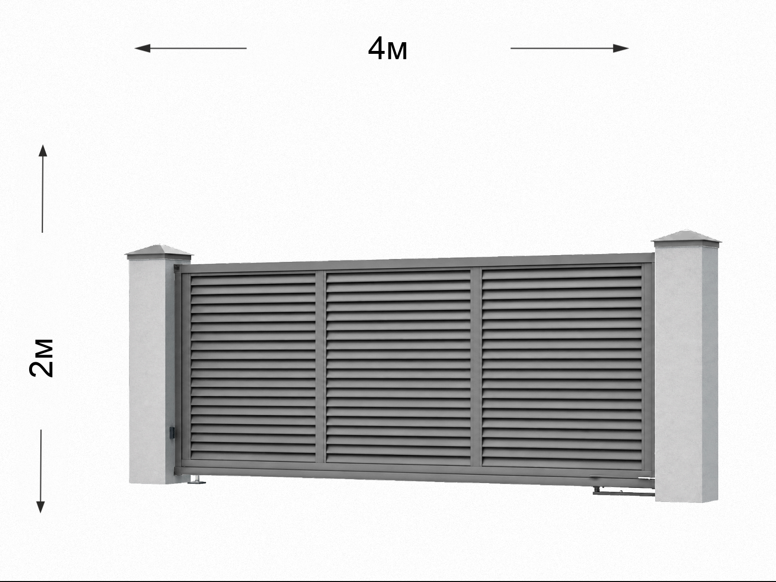 Откатные ворота жалюзи 4000×2000 мм